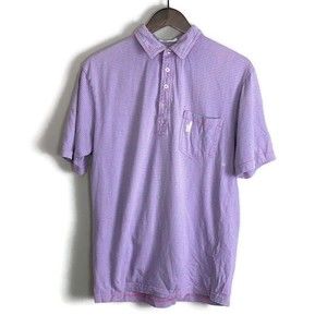 JOHNNIE-O Mens Pink Striped Polo Short Sleeve Shirt Size M Logo Golf Soft